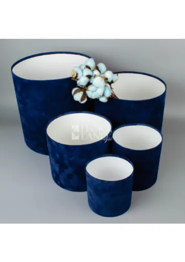 Коробка оксамит 30*30 синя 4433 