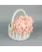 Корзина кругла біла з мереживом 20*20*26 