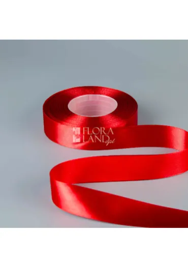 Стрічка атласна 2.5 см х 36 ярдів червона 