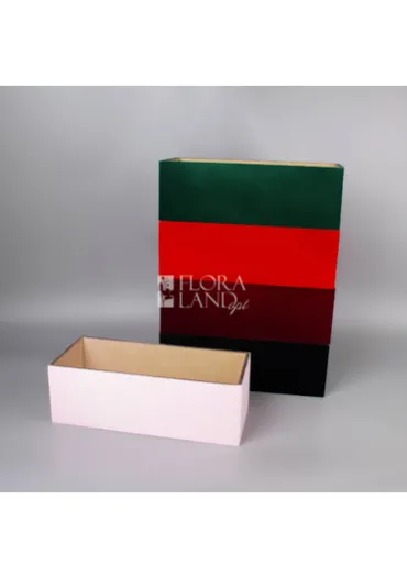 Коробка оксамитова прямокутна 13*30*11 бордова 2050 